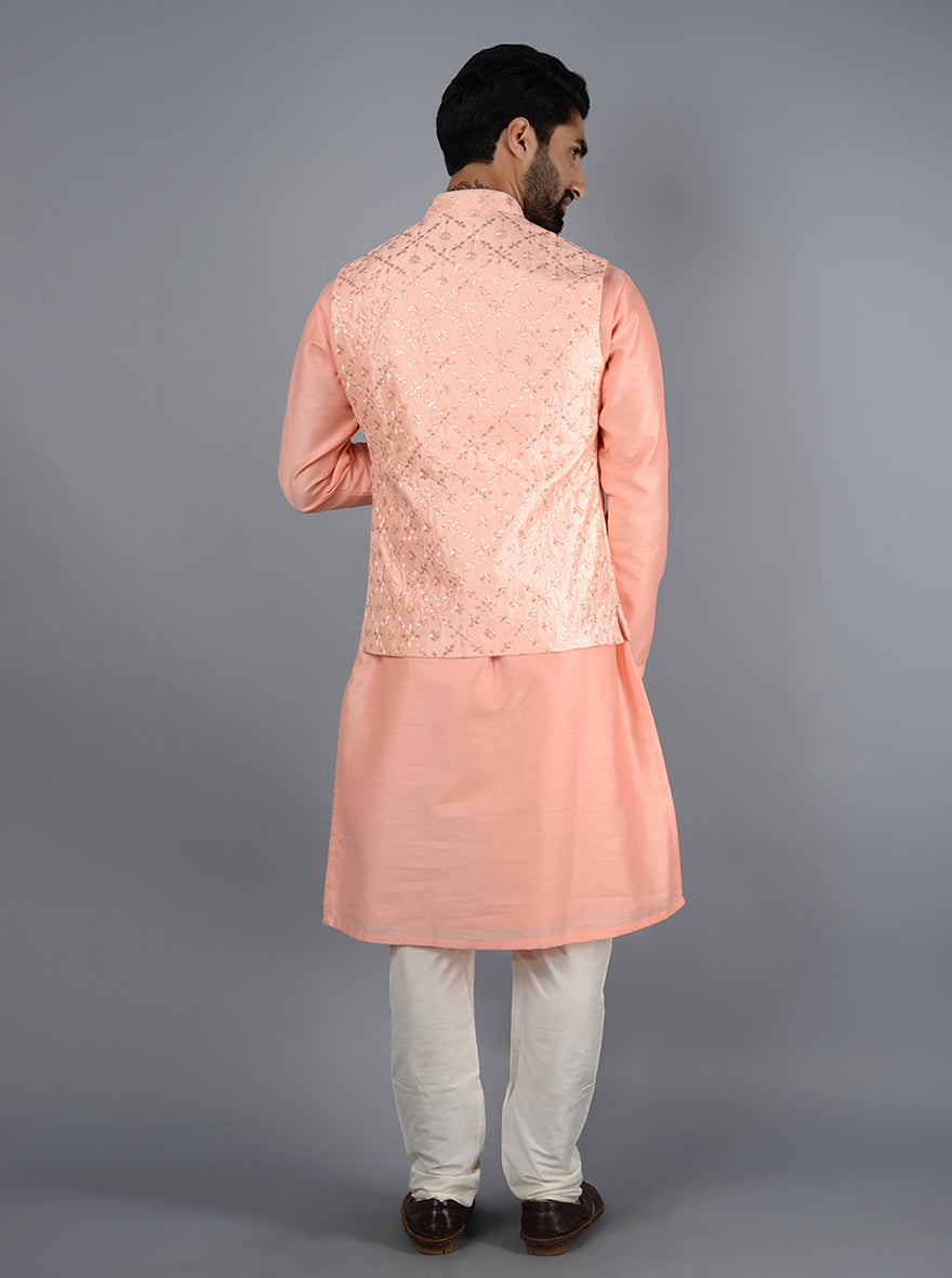 Pink Bandhgala Jacket | Azania