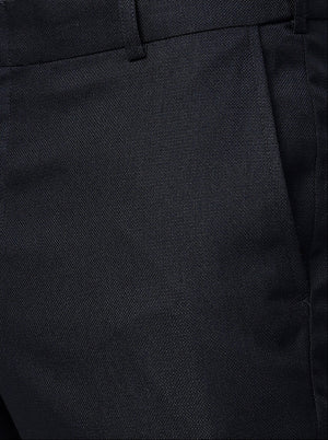 Comfy Blue Solid Slim Fit Formal Trouser | Metal