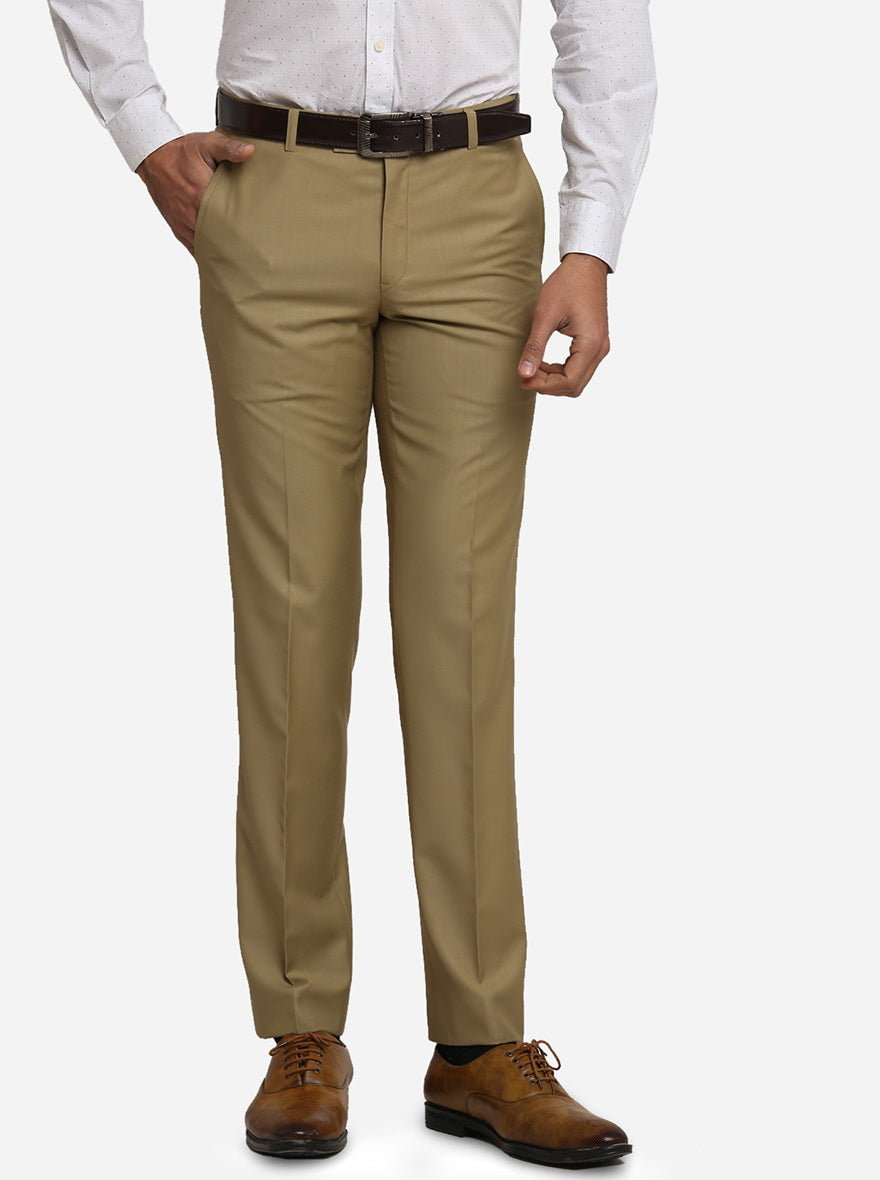 Buy Men Navy Solid Slim Fit Trousers Online - 698697 | Van Heusen