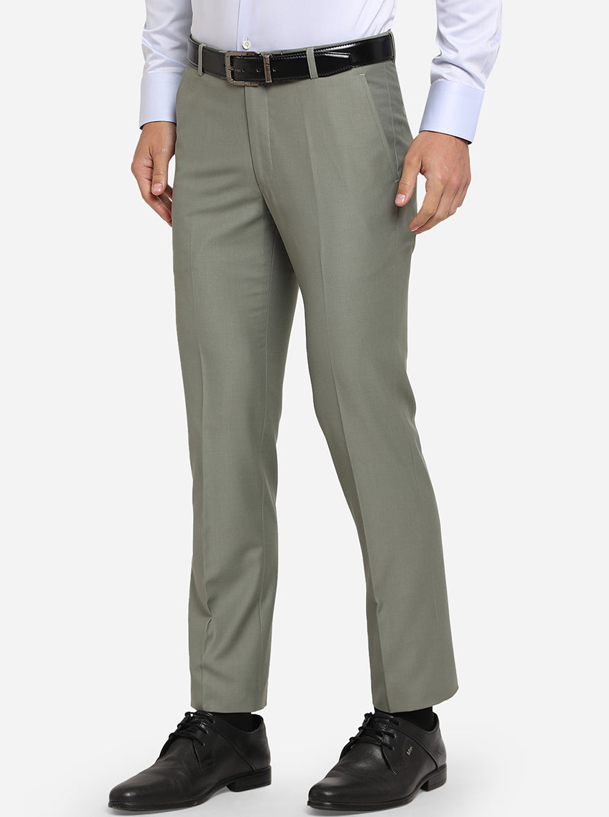 Buy Allen Solly Olive Green Regular Fit Flat Front Trousers for Mens Online  @ Tata CLiQ