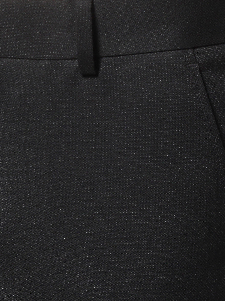 Black Solid Super Slim Fit Formal Trouser | Greenfibre