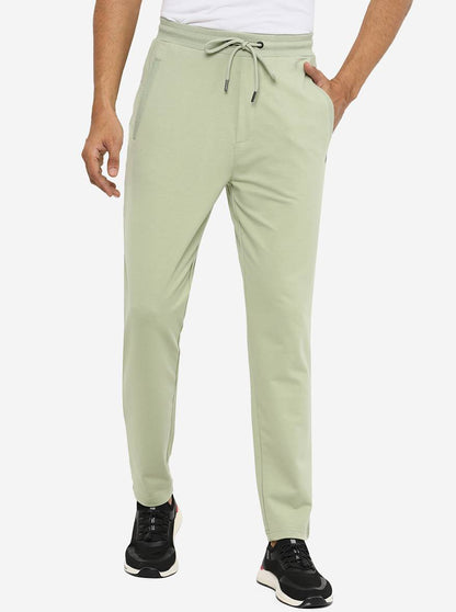 Pista Green Solid Slim Fit Track Pant | JadeBlue