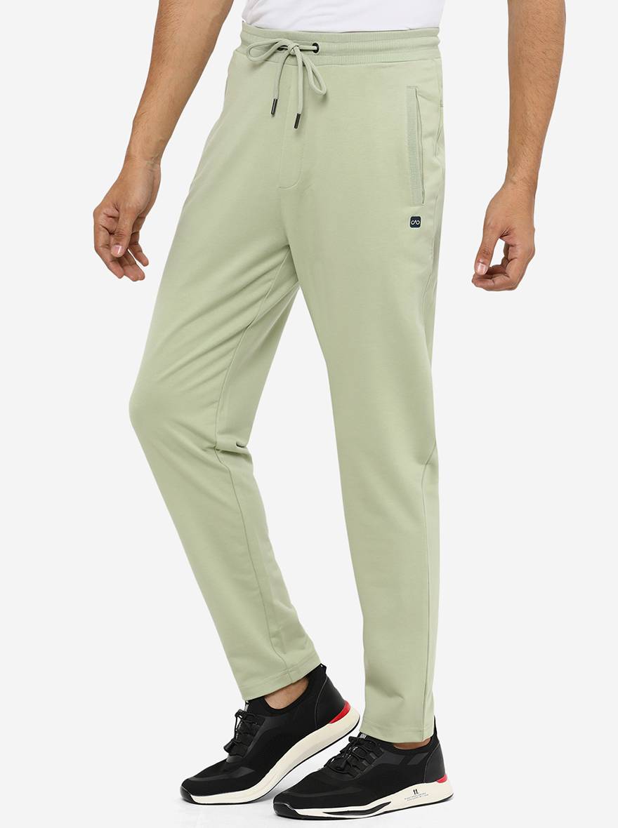 Pista Green Solid Slim Fit Track Pant | JadeBlue