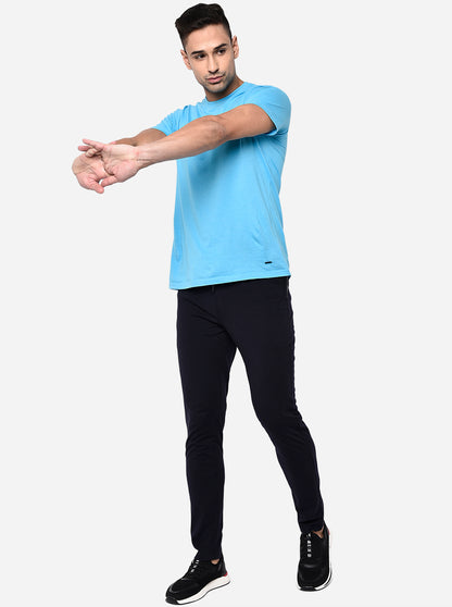 Navy Blue Solid Regular Fit Track Pant | JadeBlue
