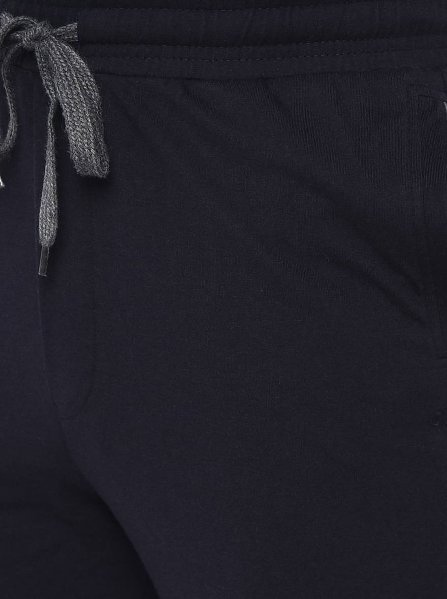 Navy Blue Solid Regular Fit Track Pant | JadeBlue