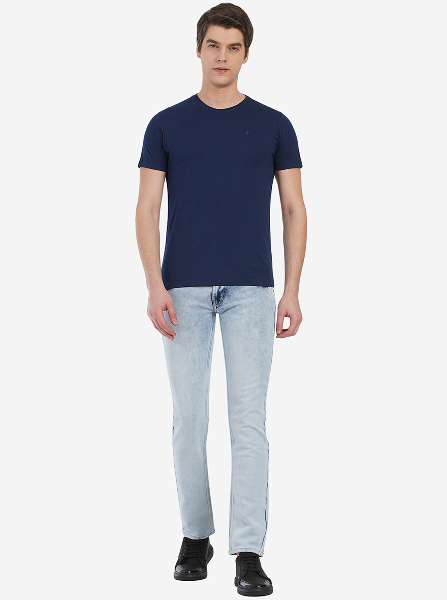 Light Blue Washed Narrow Fit Jeans | Greenfibre