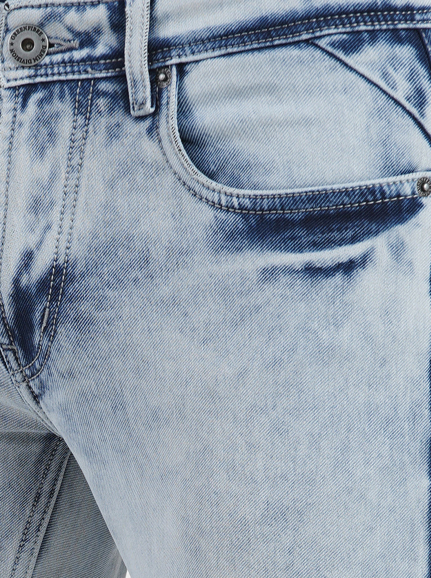 Light Blue Washed Narrow Fit Jeans | Greenfibre