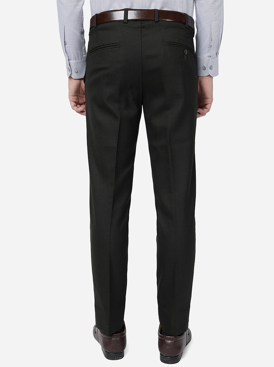 Green Solid Slim Fit Formal Trouser | Metal