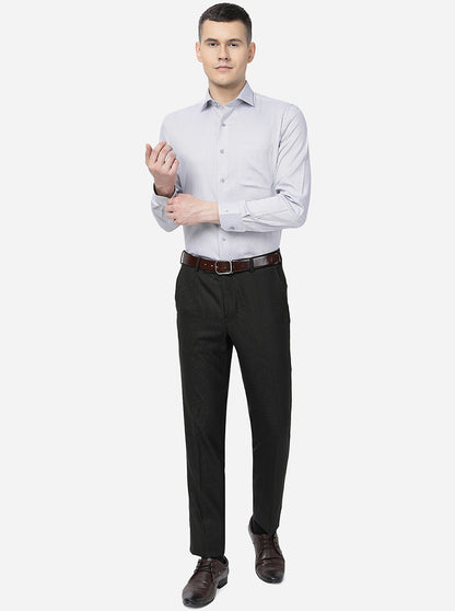 Green Solid Slim Fit Formal Trouser | Metal