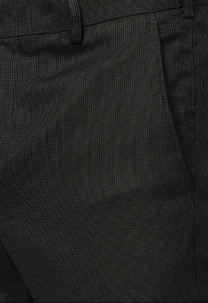 Green Solid Slim Fit Formal Trouser | Metal