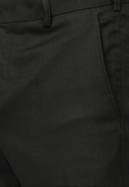 Green Solid Slim Fit Formal Trouser | Metal