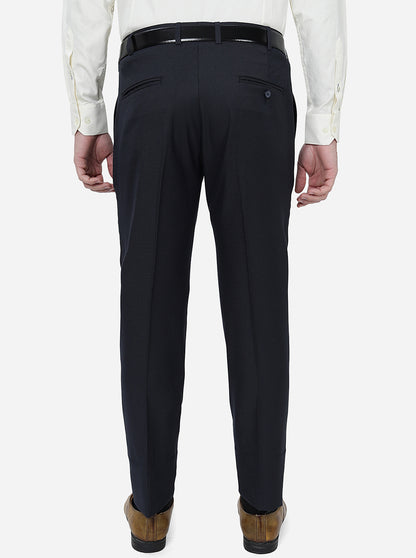 Navy Blue Checked Super Slim Fit Formal Trouser | JadeBlue Youth