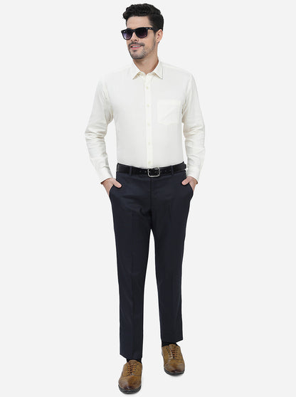 Navy Blue Checked Super Slim Fit Formal Trouser | JadeBlue Youth