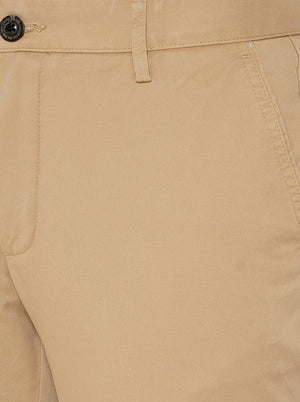 Beige Solid Uno Fit Casual Trouser | JadeBlue