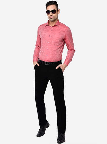 Island Pink Solid Slim Fit Formal Shirt | Metal