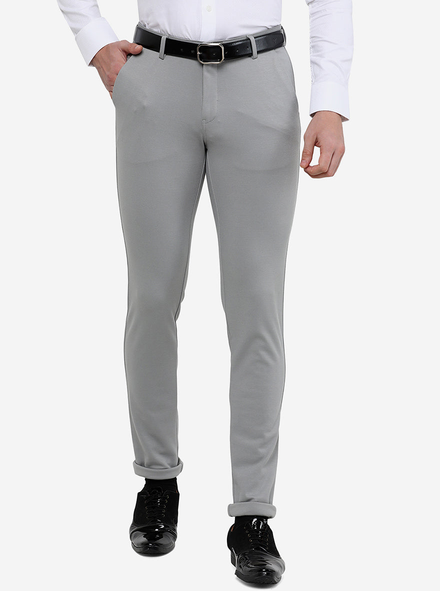 Men's Formal 4 way Stretch Trousers in Charcoal Grey Slim Fit