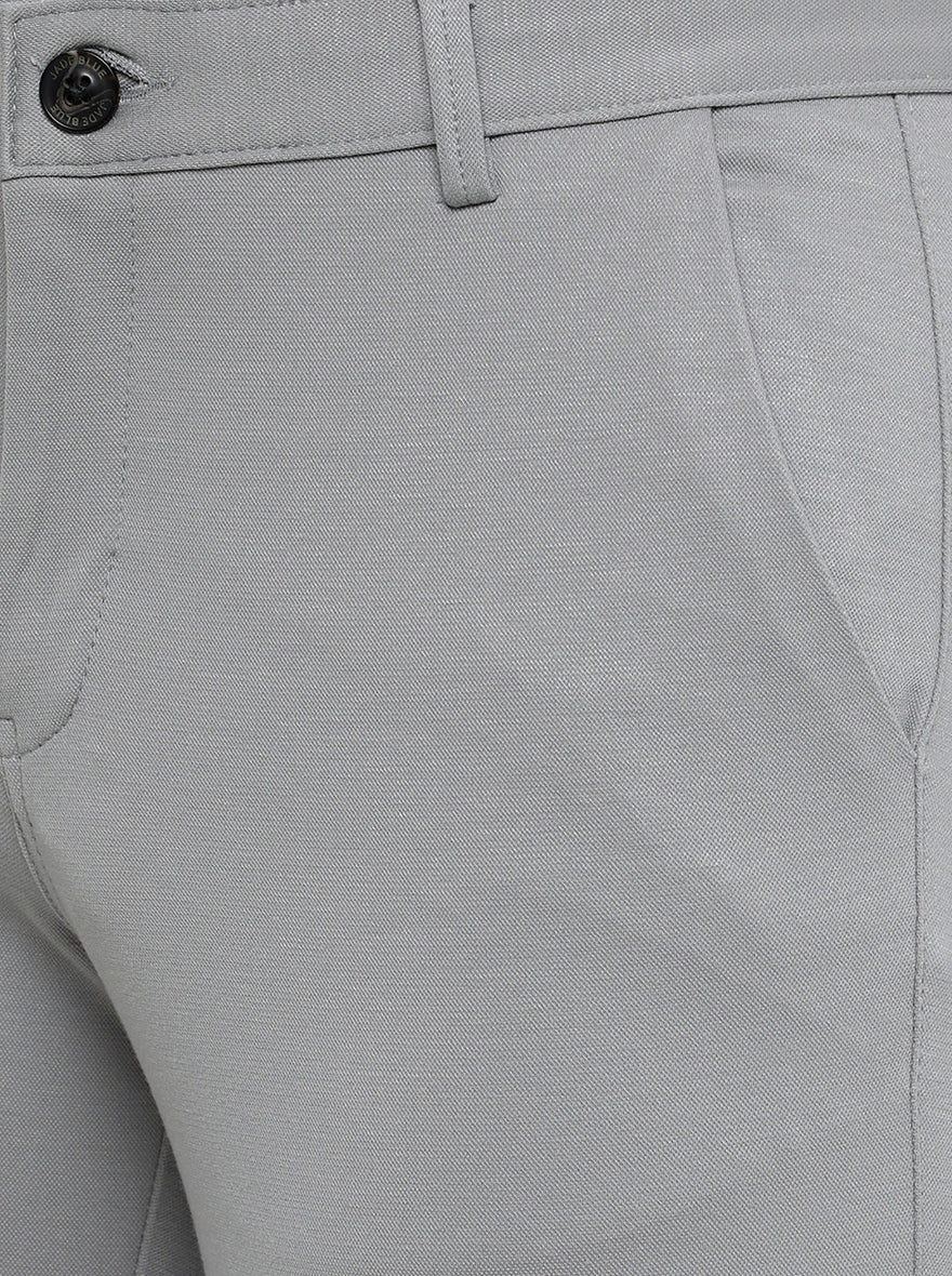 Grey Solid Slim Fit Club Wear Trouser | JB Studio