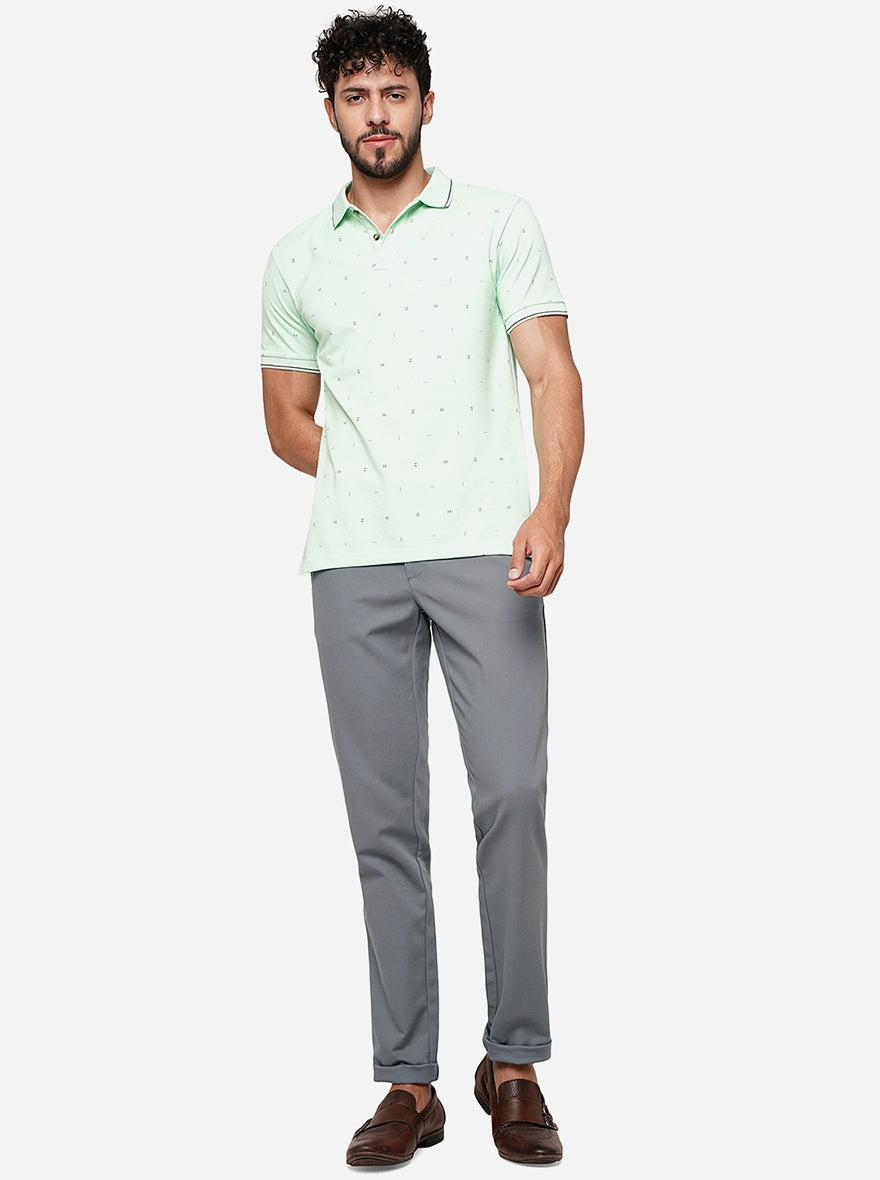 Grey Solid Uno Fit Casual Trouser | JadeBlue