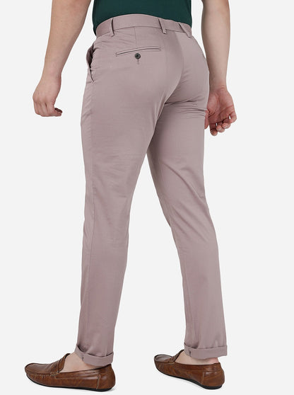 Mauve Solid Uno Fit Casual Trouser | JadeBlue