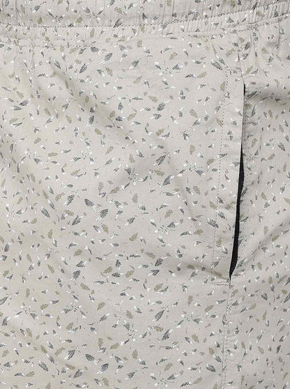 Beige Printed Regular Fit Shorts | JadeBlue