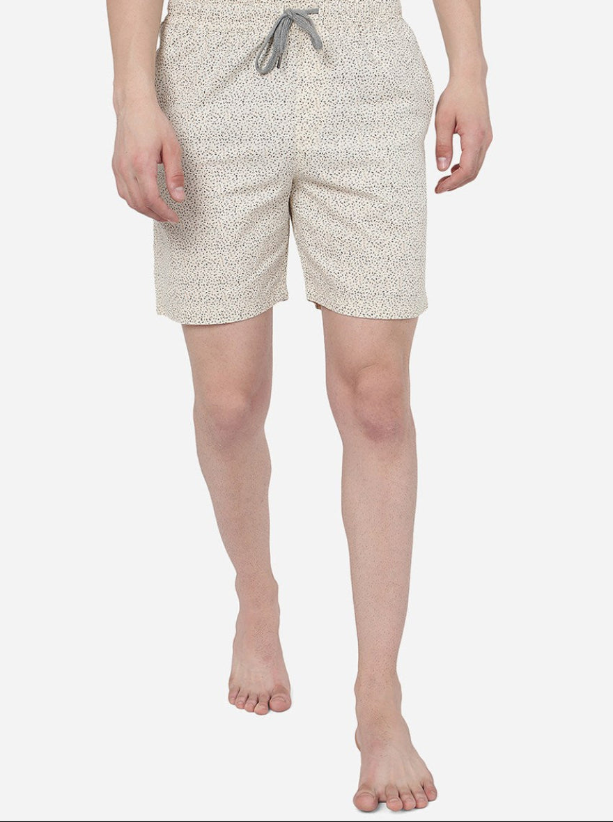 Butterscotch Yellow Printed Slim Fit Shorts | JadeBlue