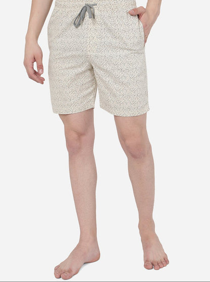 Butterscotch Yellow Printed Slim Fit Shorts | JadeBlue