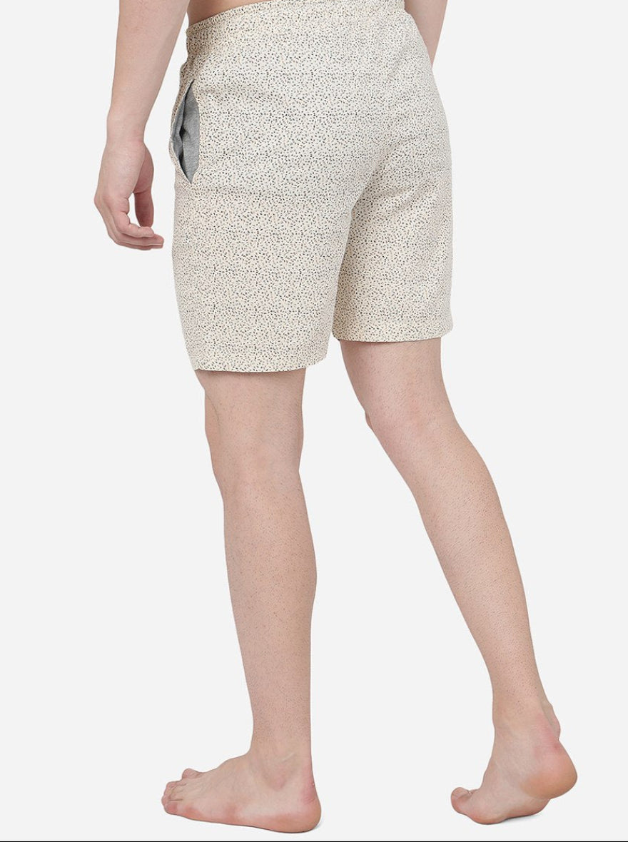 Butterscotch Yellow Printed Slim Fit Shorts | JadeBlue