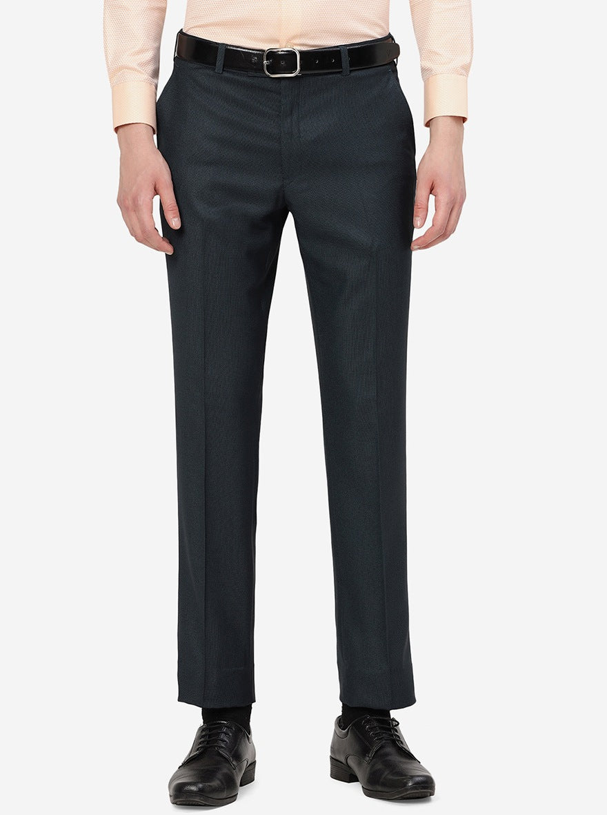 Green Solid Classic Fit Formal Trouser | JadeBlue