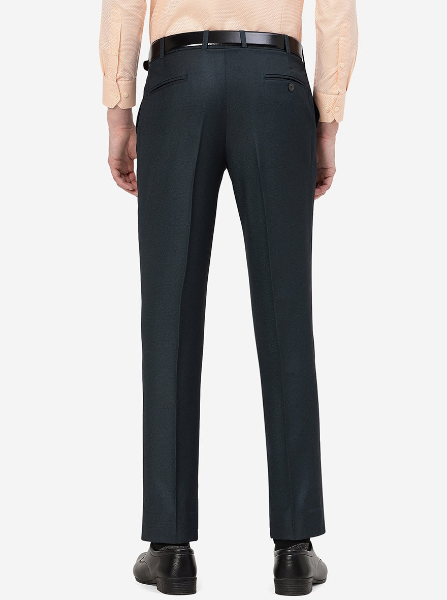 Green Solid Classic Fit Formal Trouser | JadeBlue