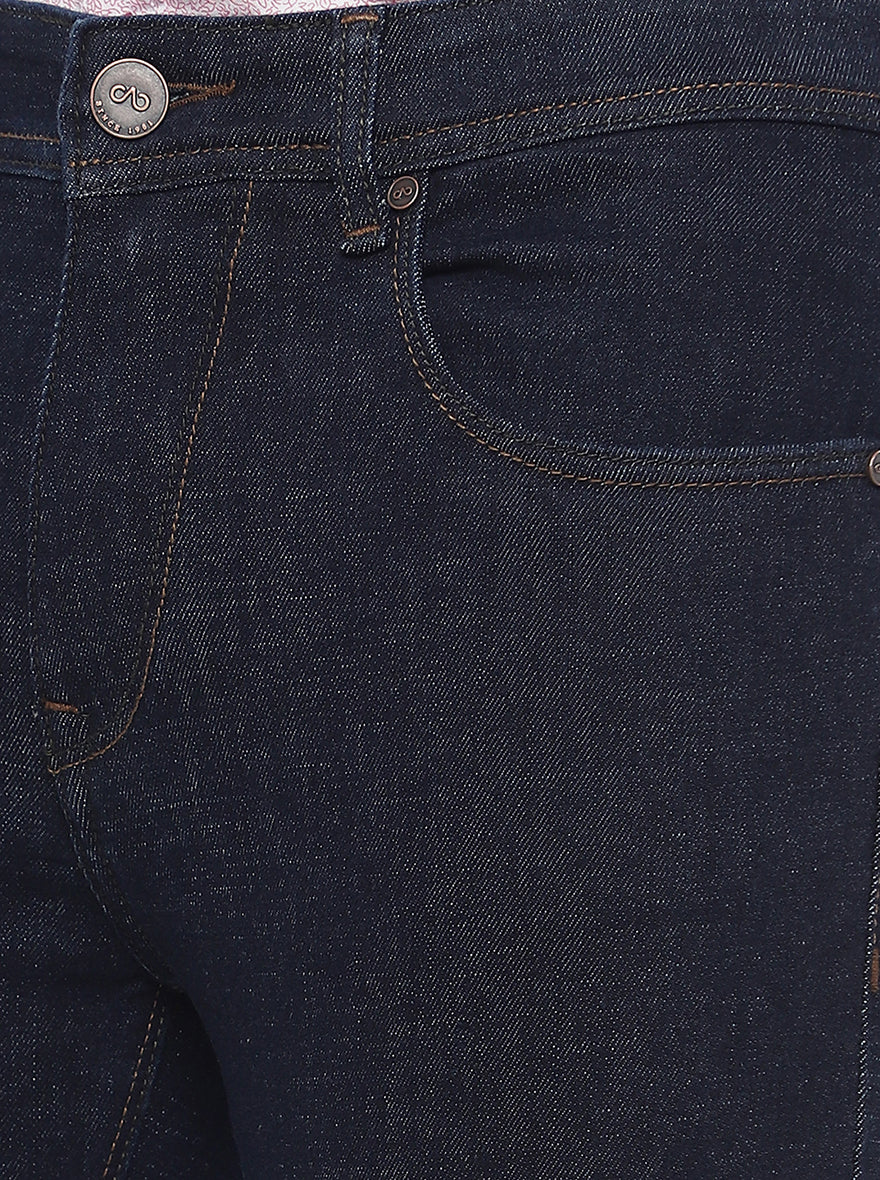 Dark Blue Washed Rider Fit Jeans | JadeBlue