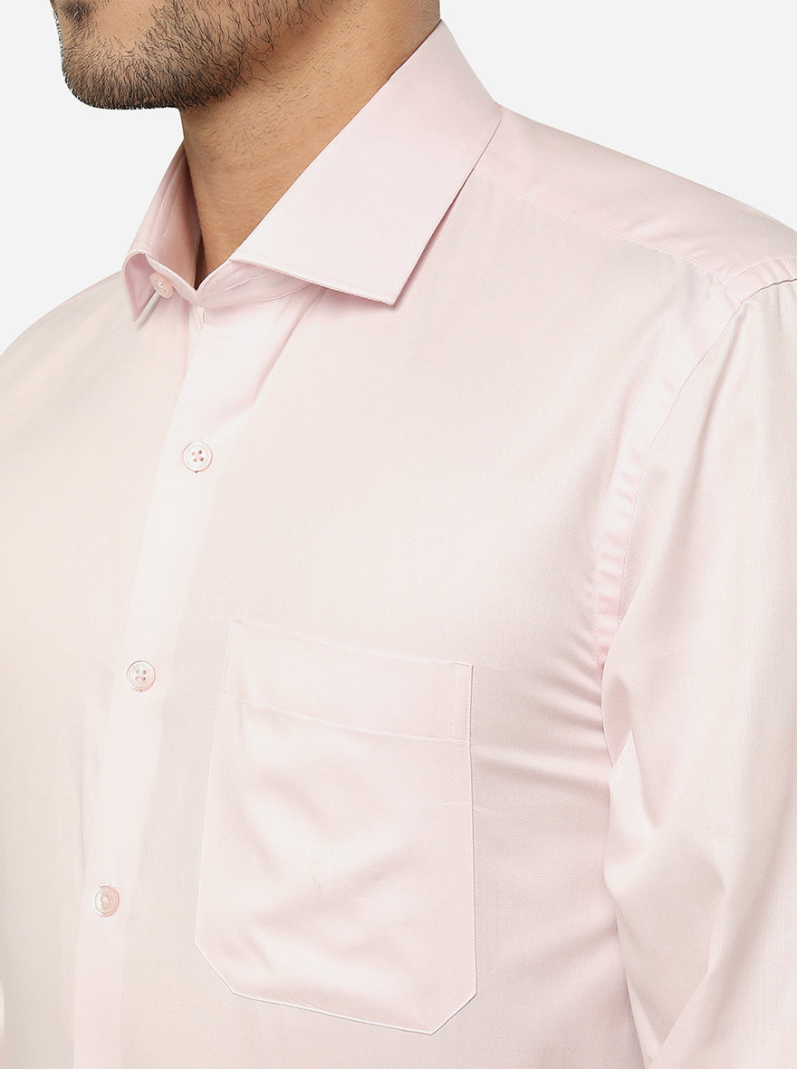 Pink Solid Regular Fit Formal Shirt | JadeBlue