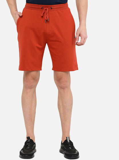 Rust Solid Regular Fit Shorts | JadeBlue