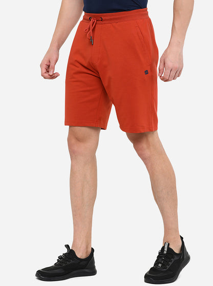 Rust Solid Regular Fit Shorts | JadeBlue