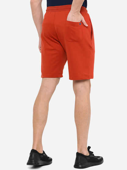 Rust Solid Regular Fit Shorts | JadeBlue