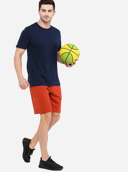 Rust Solid Regular Fit Shorts | JadeBlue