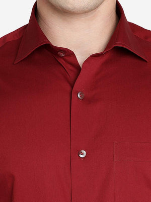 Maroon Solid Slim Fit Formal Shirt | Metal