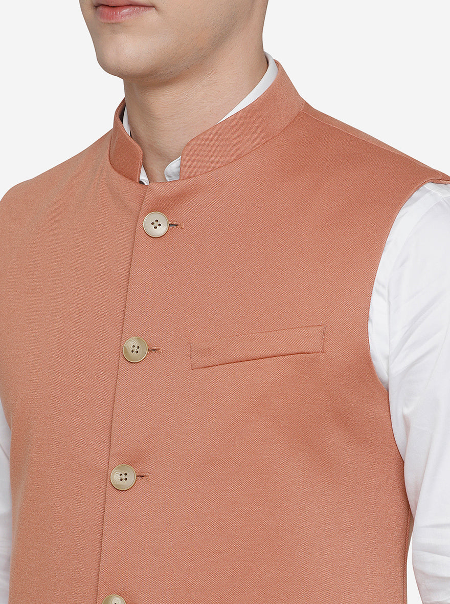 Light Orange Bandhgala Jacket | JB Studio