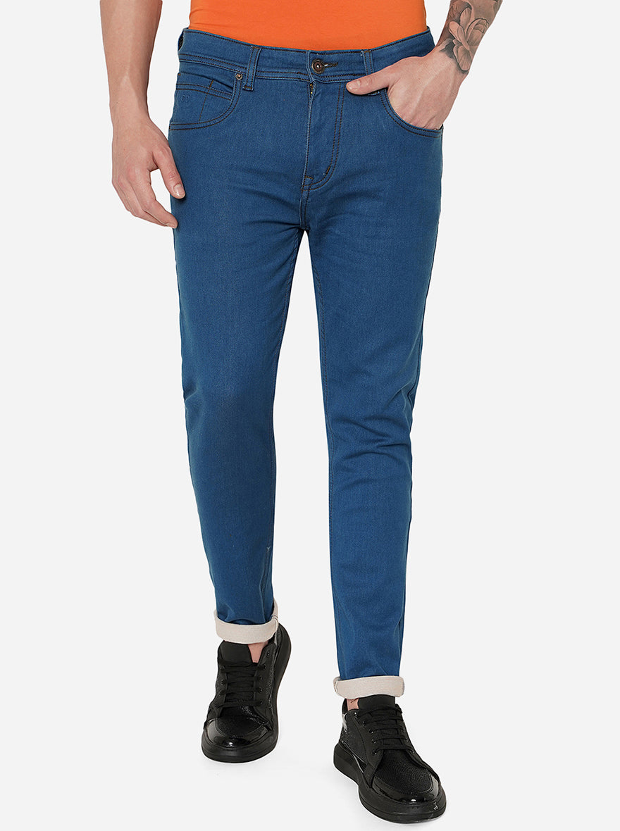 Cloud Blue Washed Rider Fit Jeans | JadeBlue