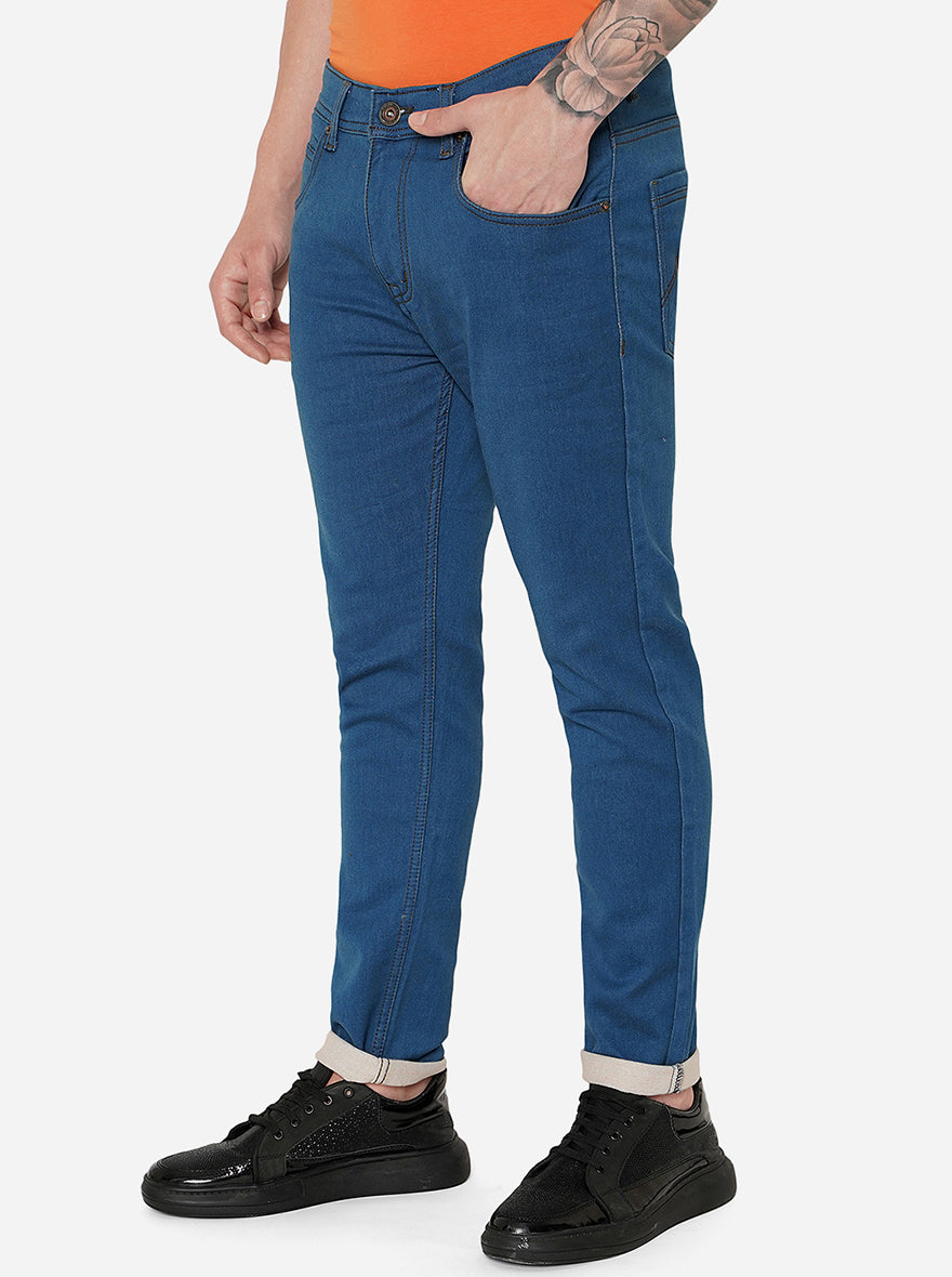 Cloud Blue Washed Rider Fit Jeans | JadeBlue