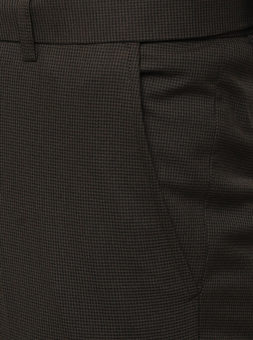 Comfy Brown Solid Slim Fit Formal Trouser | Metal