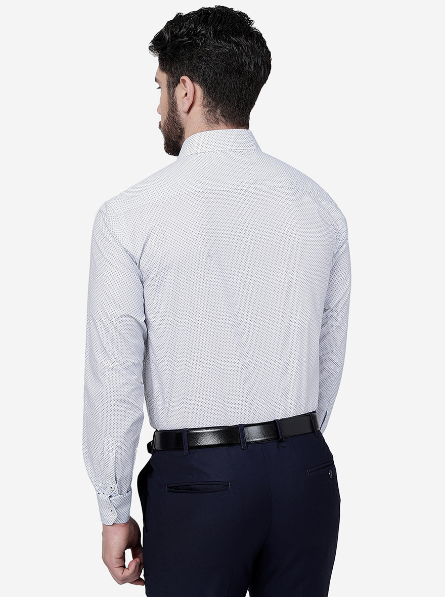 Grey Printed Regular Fit Formal Shirt | Greenfibre