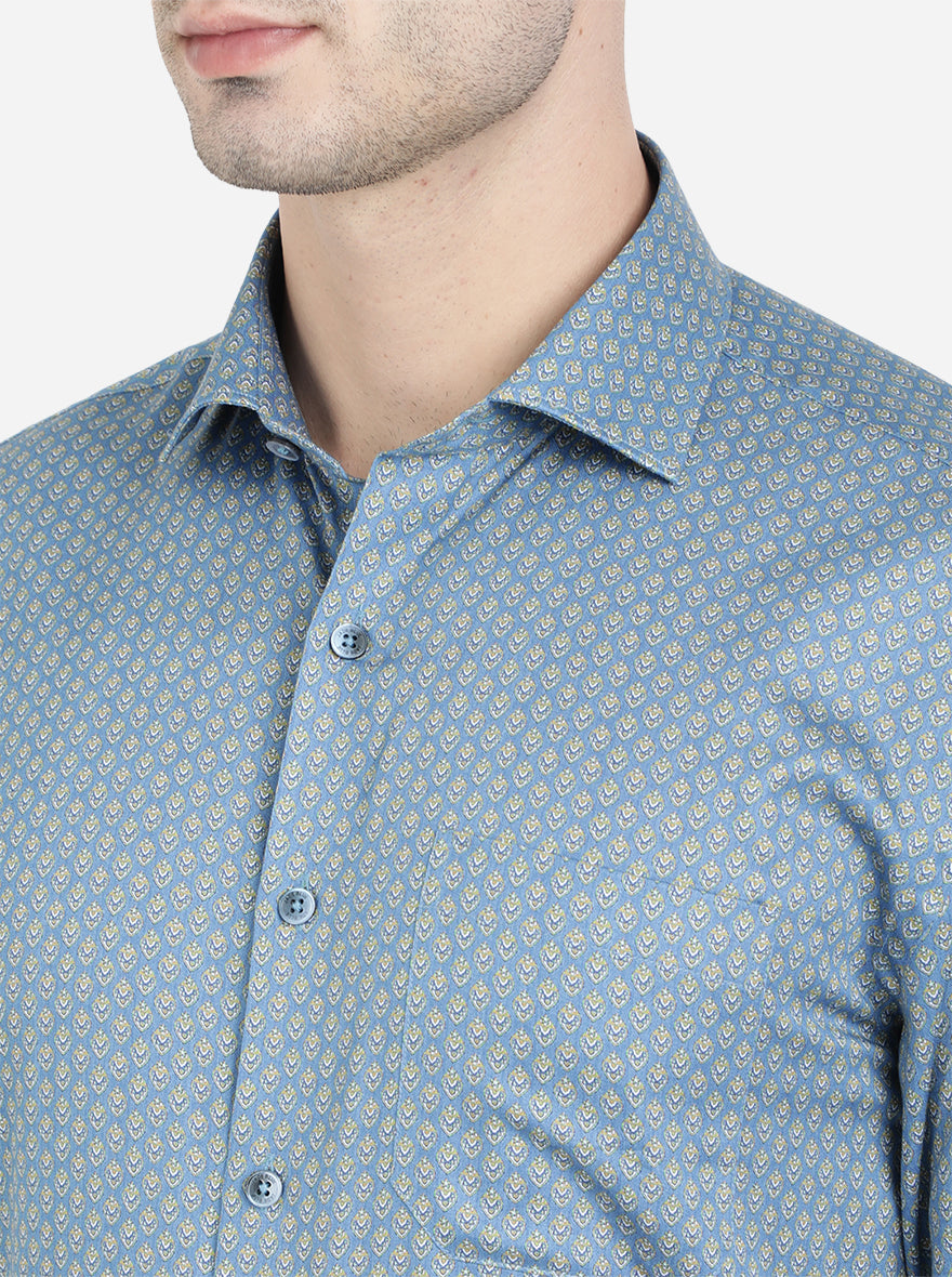 Buy Men Blue Regular Fit Formal Shirts Online - 172955