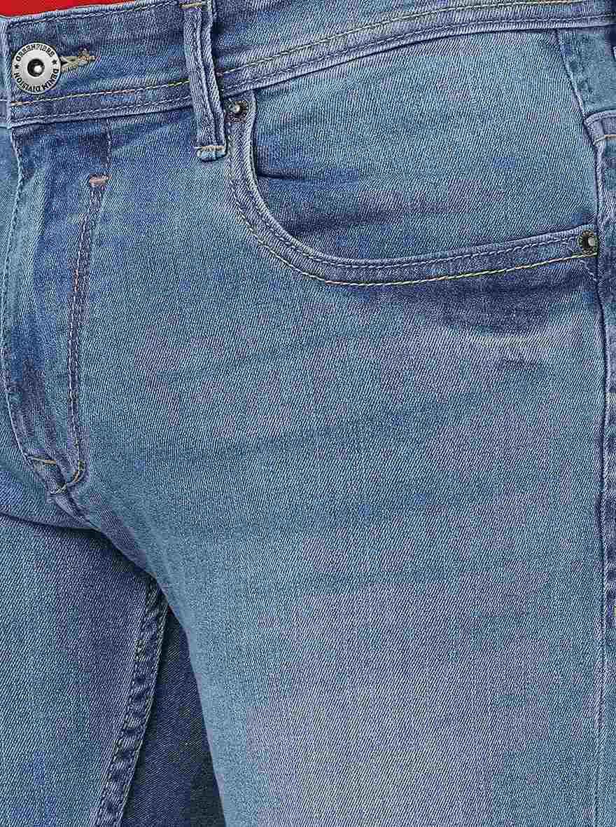 Light Blue Solid Narrow Jeans | Greenfibre