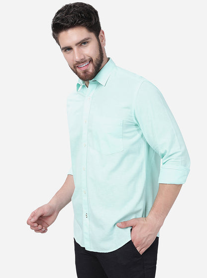 Green Solid Smart Fit Casual Shirt | Greenfibre