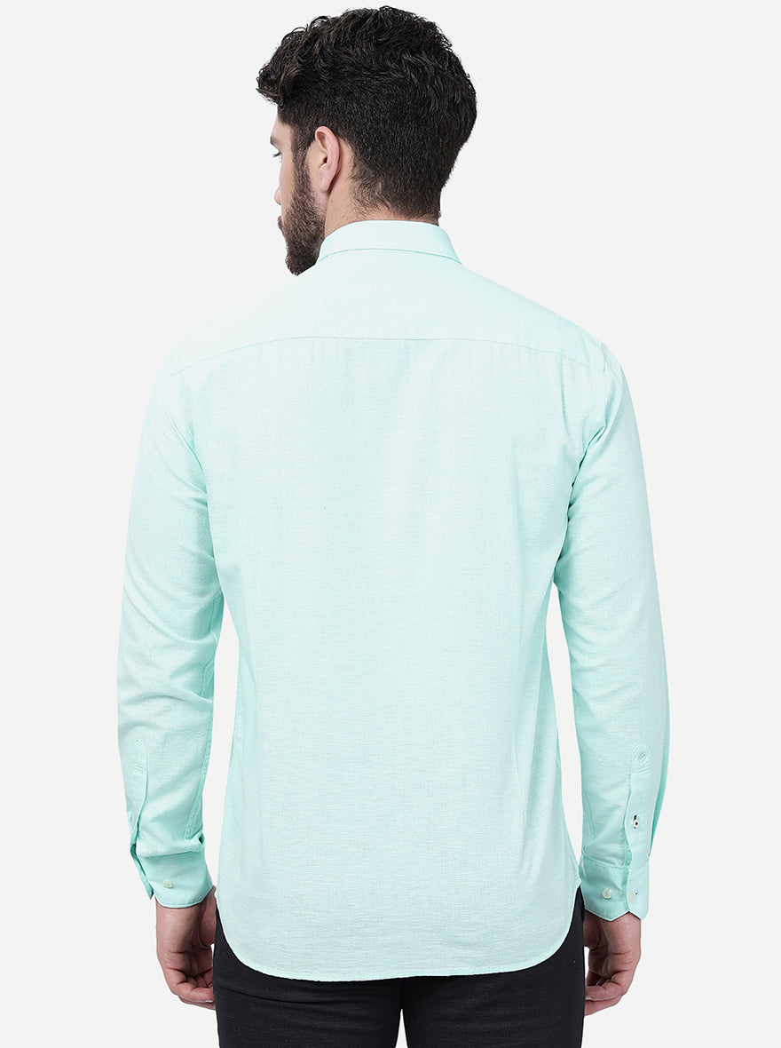 Green Solid Smart Fit Casual Shirt | Greenfibre