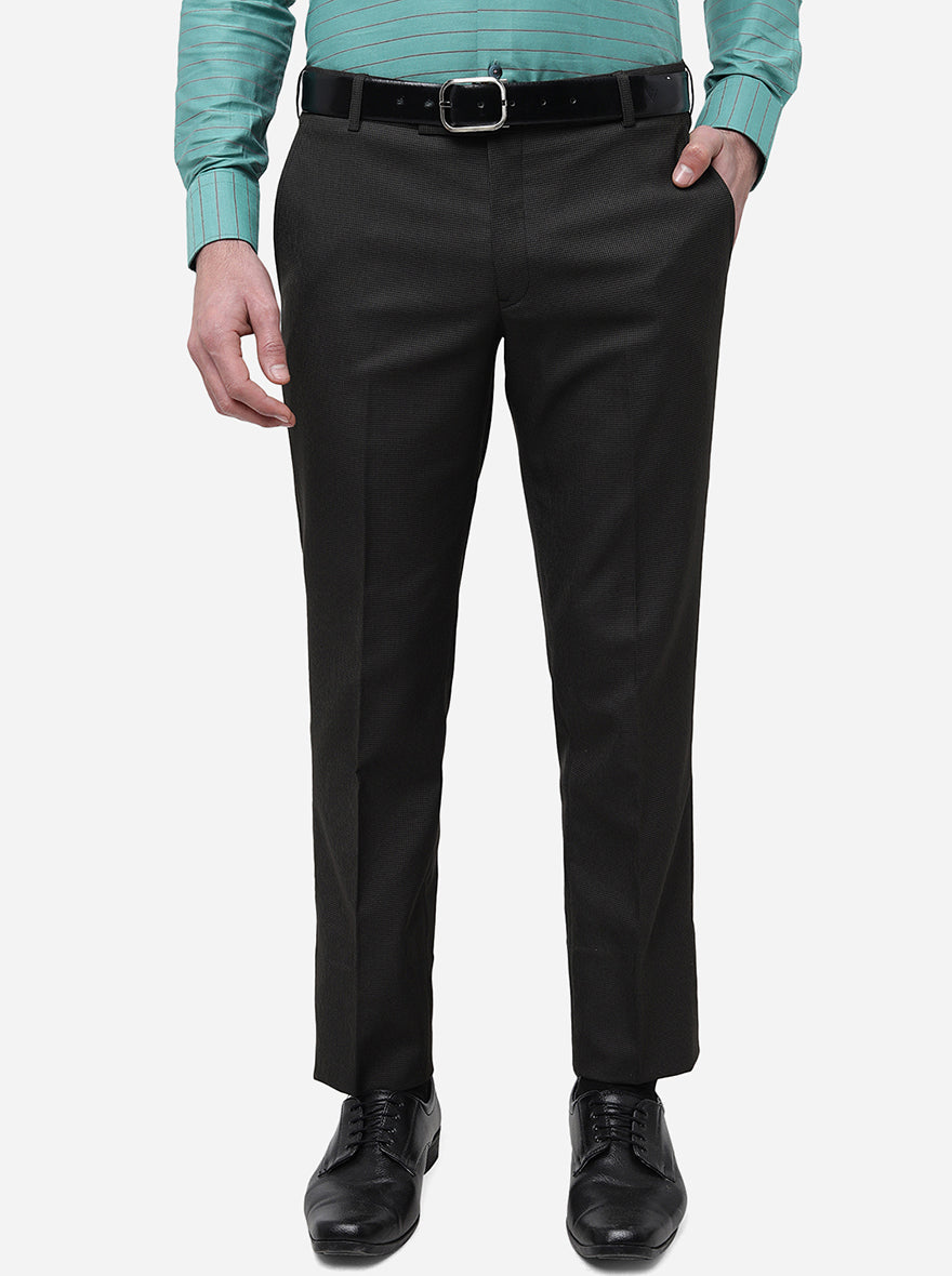 Khaki Solid Super Slim Fit Formal Trouser | JadeBlue Youth