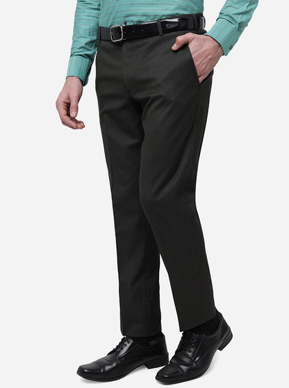 Khaki Solid Super Slim Fit Formal Trouser | JadeBlue Youth