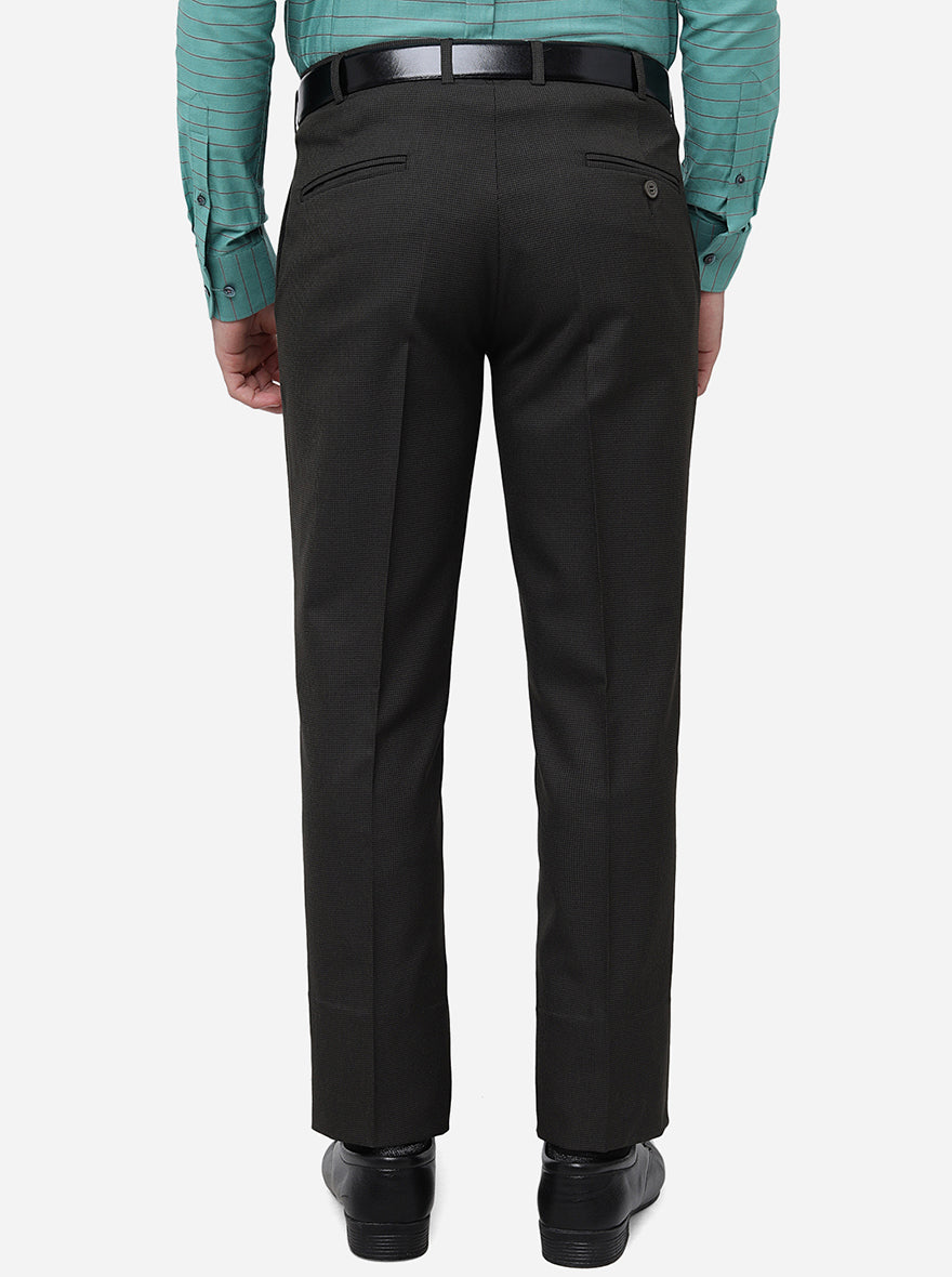 Khaki Solid Super Slim Fit Formal Trouser | JadeBlue Youth