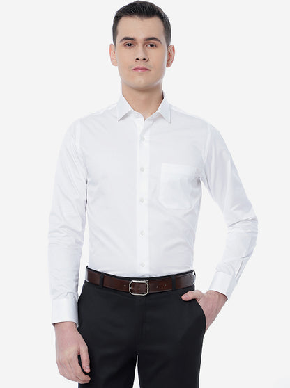 White Solid Slim Fit Formal Shirt | JadeBlue Youth