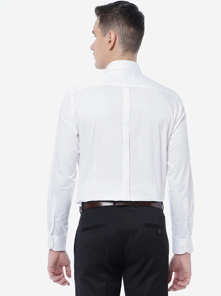 White Solid Slim Fit Formal Shirt | JadeBlue Youth